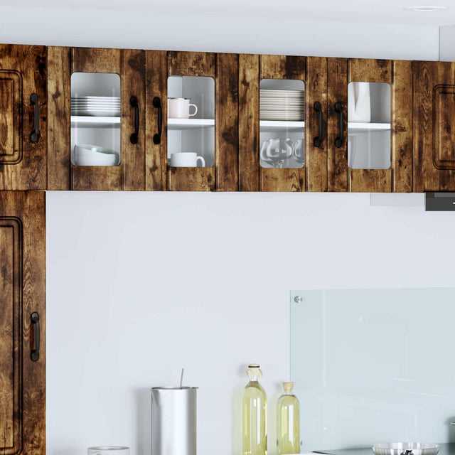 Vidaxl wandglas cabinet lucca gerookt eiken 60 x 31 x 40 cm