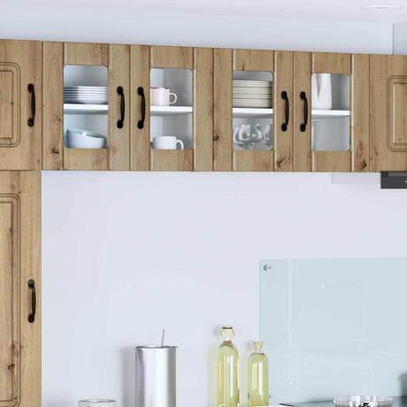 Vidaxl wandglas cabinet lucca artisanaal eiken 60 x 31 x 40 cm