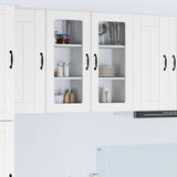 Vidaxl wandglas cabinet lucca wit 40 x 31 x 80 cm bewerkt hout