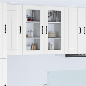 Vidaxl wandglas cabinet lucca wit 40 x 31 x 80 cm bewerkt hout