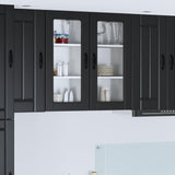 Vidaxl wandglas cabinet lucca 2 st zwart bewerkt hout