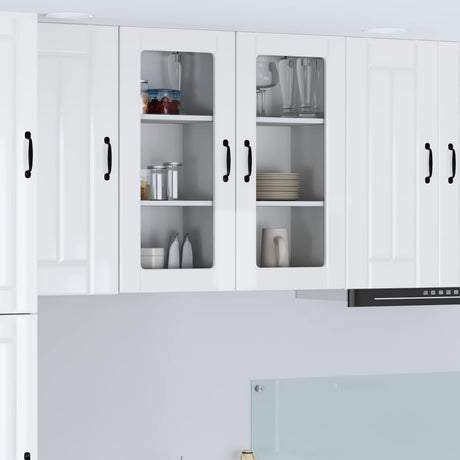 Vidaxl wandglas cabinet lucca hoogglans wit 40 x 31 x 80 cm