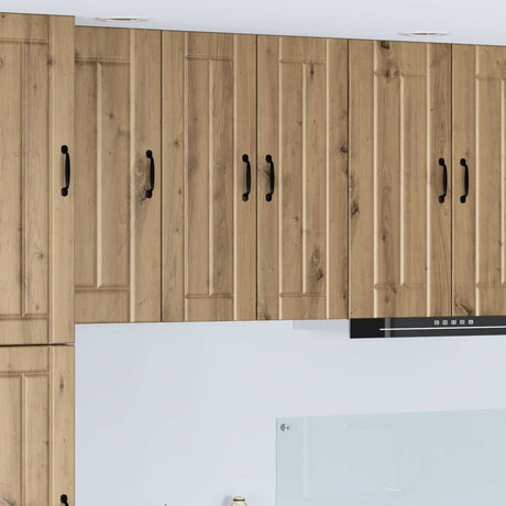 Vidaxl wandkast lucca 2 st artisanaal eiken bewerkt hout