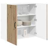 Vidaxl wandkast lucca artisanaal eiken 80 x 31 x 80 cm bewerkt hout