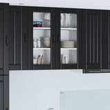 Vidaxl wandglas cabinet lucca zwart 80 x 31 x 80 cm bewerkt hout