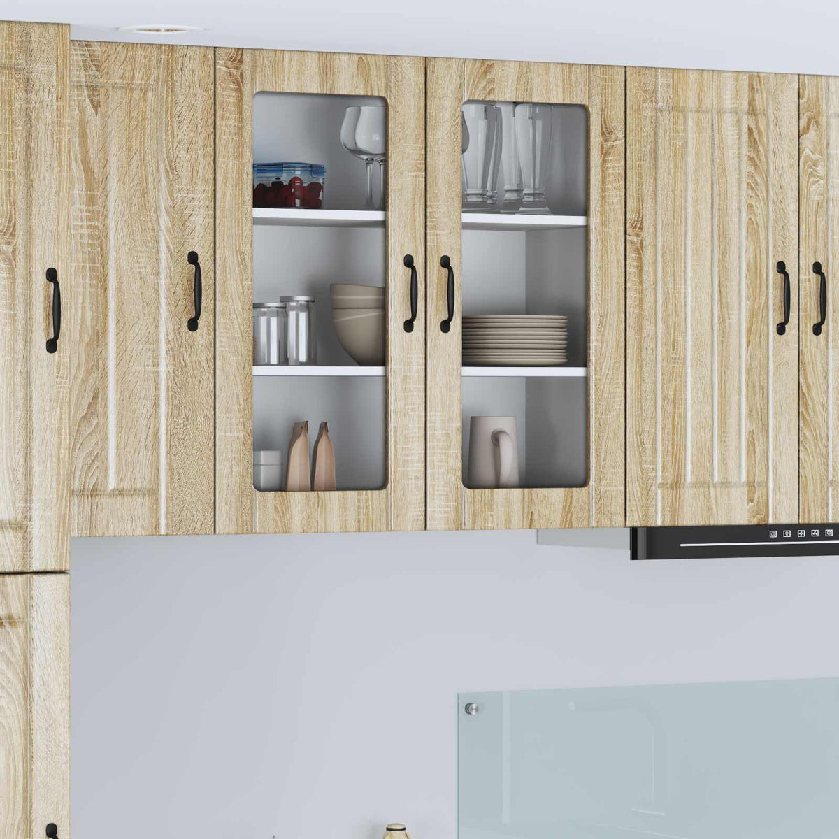 Vidaxl wandglas cabinet lucca sonoma eiken 80 x 31 x 80 cm