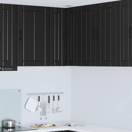 Vidaxl wandhoekkast lucca zwart 57 x 57 x 80 cm bewerkt hout
