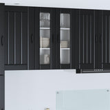 Vidaxl wandglas cabinet lucca zwart 60 x 31 x 80 cm bewerkt hout