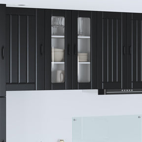 Vidaxl wandglas cabinet lucca zwart 60 x 31 x 80 cm bewerkt hout