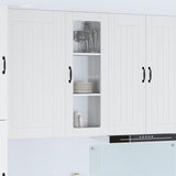 Vidaxl wandglas cabinet lucca wit 40 x 31 x 100 cm bewerkt hout