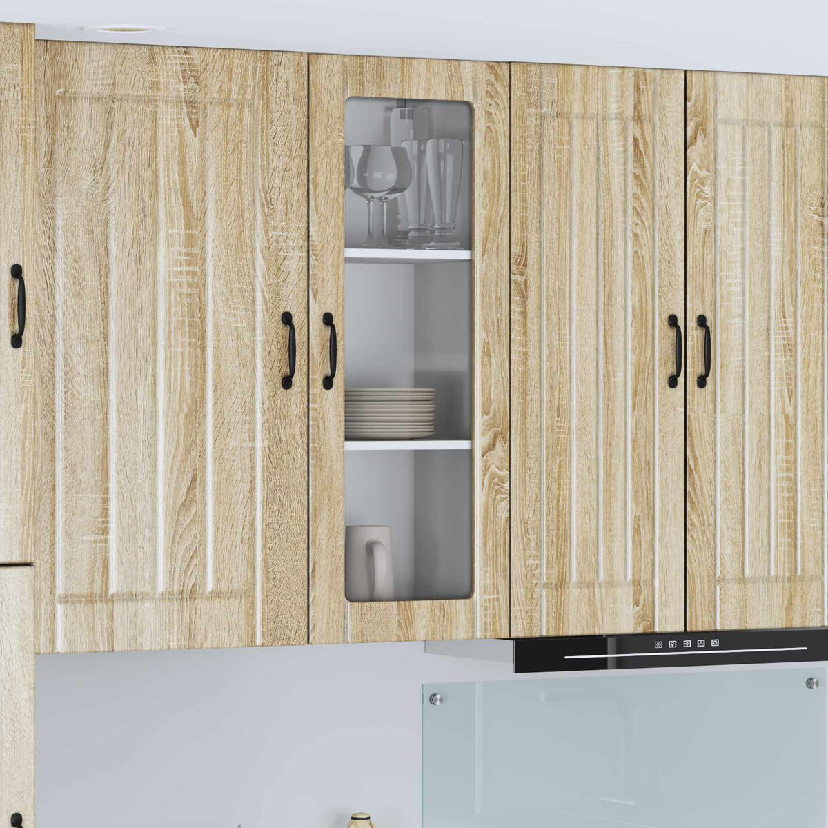 Vidaxl wandglas cabinet lucca sonoma eiken 40 x 31 x 100 cm