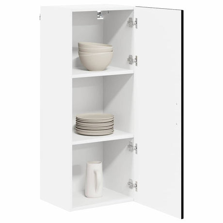 Vidaxl wandkast lucca zwart 40 x 31 x 100 cm bewerkt hout