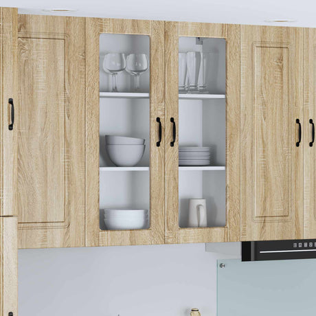 Vidaxl wandglas cabinet lucca sonoma eiken 80 x 31 x 100 cm