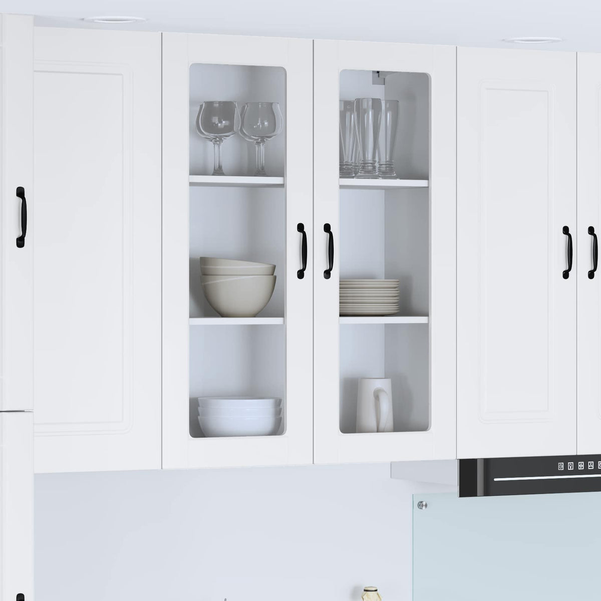Vidaxl wandglas cabinet lucca hoogglans wit 80 x 31 x 100 cm