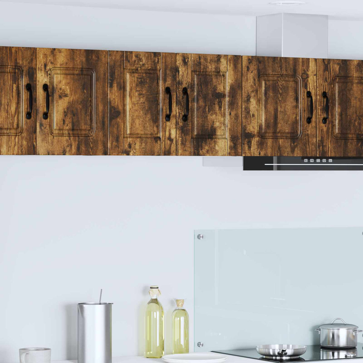 Vidaxl wandkast porto 2 st gerookt eiken bewerkt hout