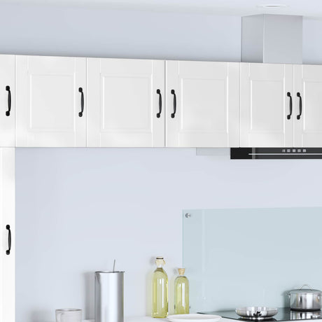 Vidaxl wandkast porto 2 st hoogglans wit bewerkt hout