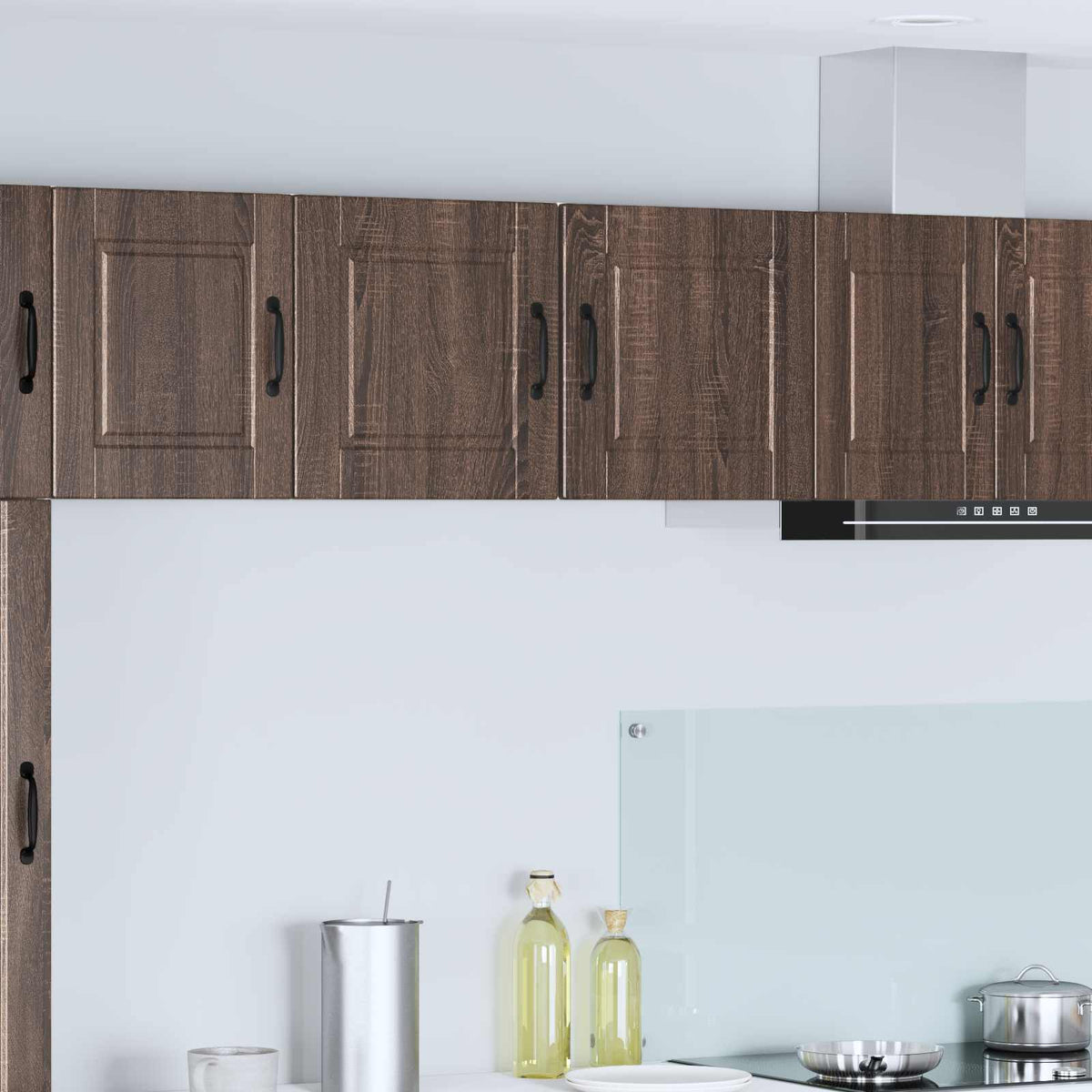 Vidaxl wandkast porto 2 st bruin eiken bewerkt hout