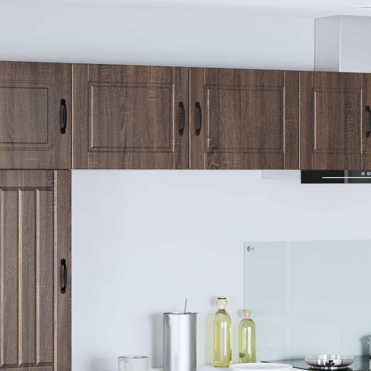 Vidaxl wandkast porto 2 st bruin eiken bewerkt hout