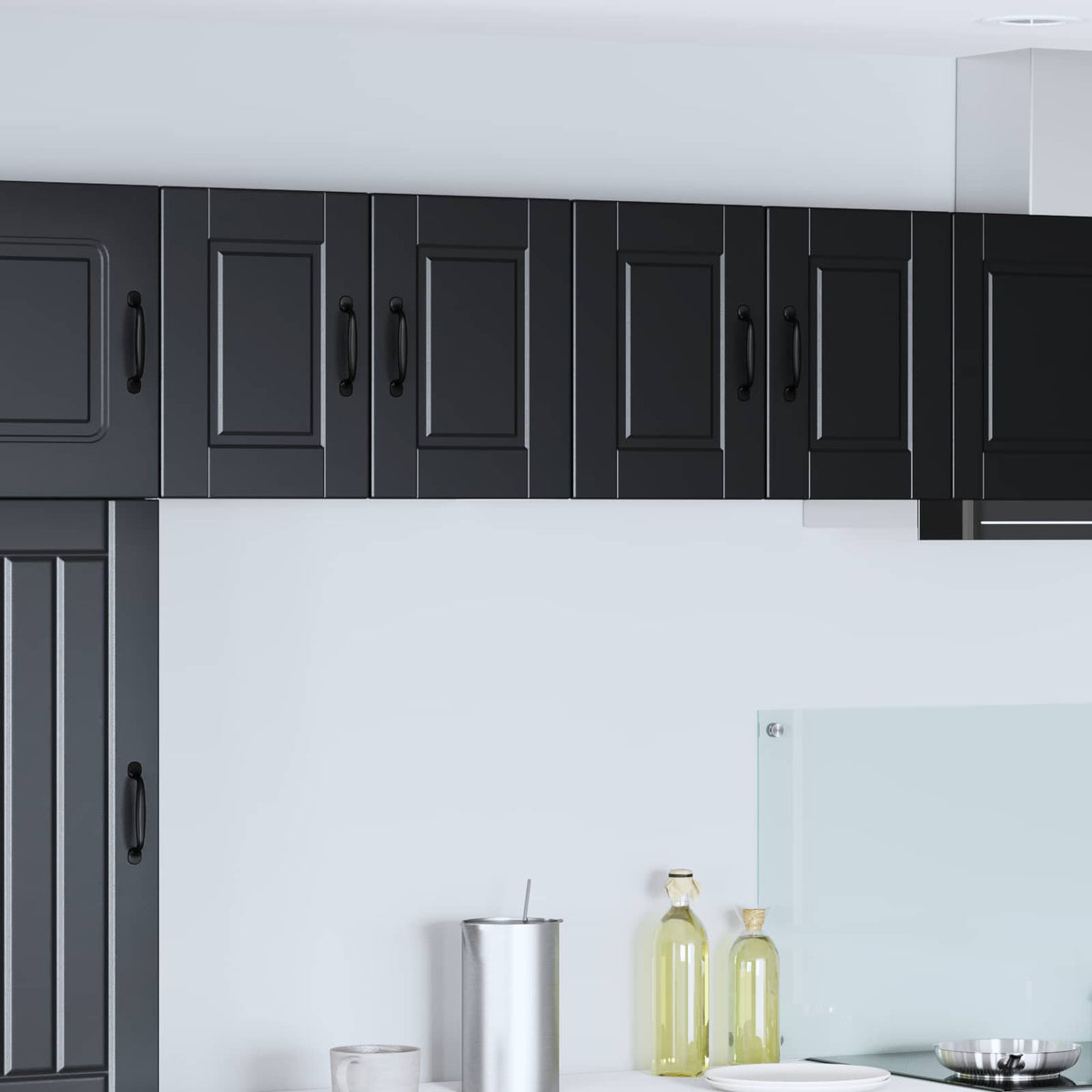 Vidaxl wandkast porto 2 st zwart bewerkt hout
