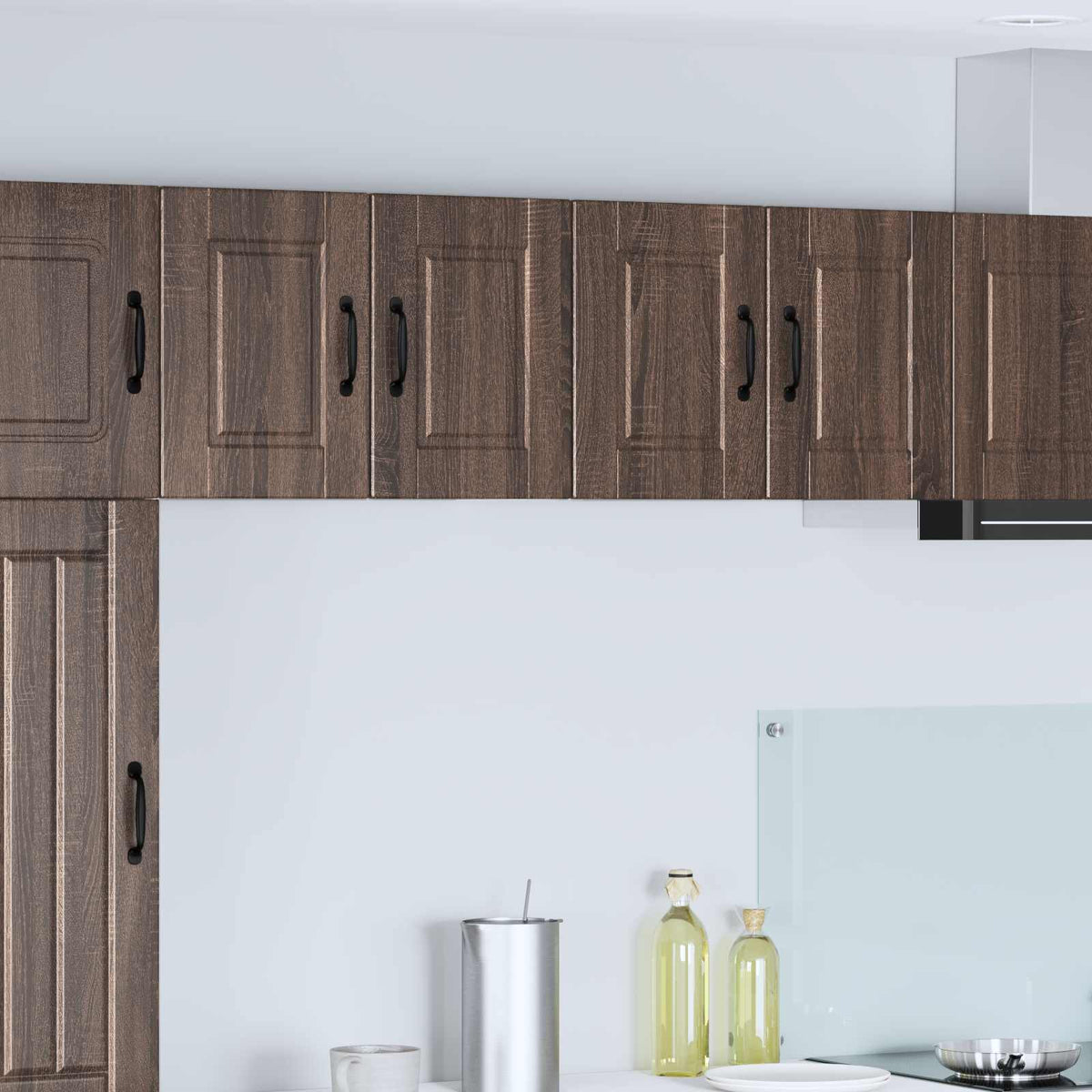 Vidaxl wandkast porto 2 st bruin eiken bewerkt hout