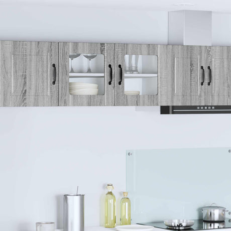 Vidaxl wandglas cabinet porto grijs sonoma 80 x 31 x 40 cm
