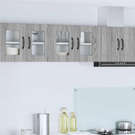 Vidaxl wandglas cabinet porto grijs sonoma 60 x 31 x 40 cm