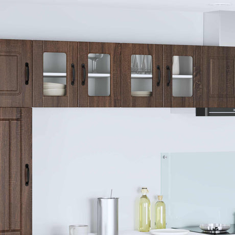 Vidaxl wandglas cabinet porto bruin eiken 60 x 31 x 40 cm bewerkt hout