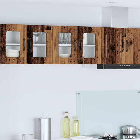 Vidaxl wandglas cabinet porto oudhout 60 x 31 x 40 cm bewerkt hout