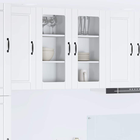 Vidaxl wandglas cabinet porto wit 40 x 31 x 80 cm bewerkt hout