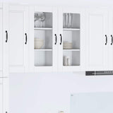 Vidaxl wandglas cabinet porto 2 st wit bewerkt hout