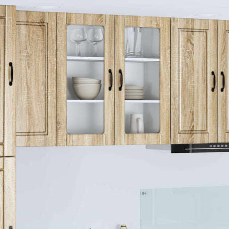 Vidaxl wandglas cabinet porto sonoma eiken 80 x 31 x 80 cm