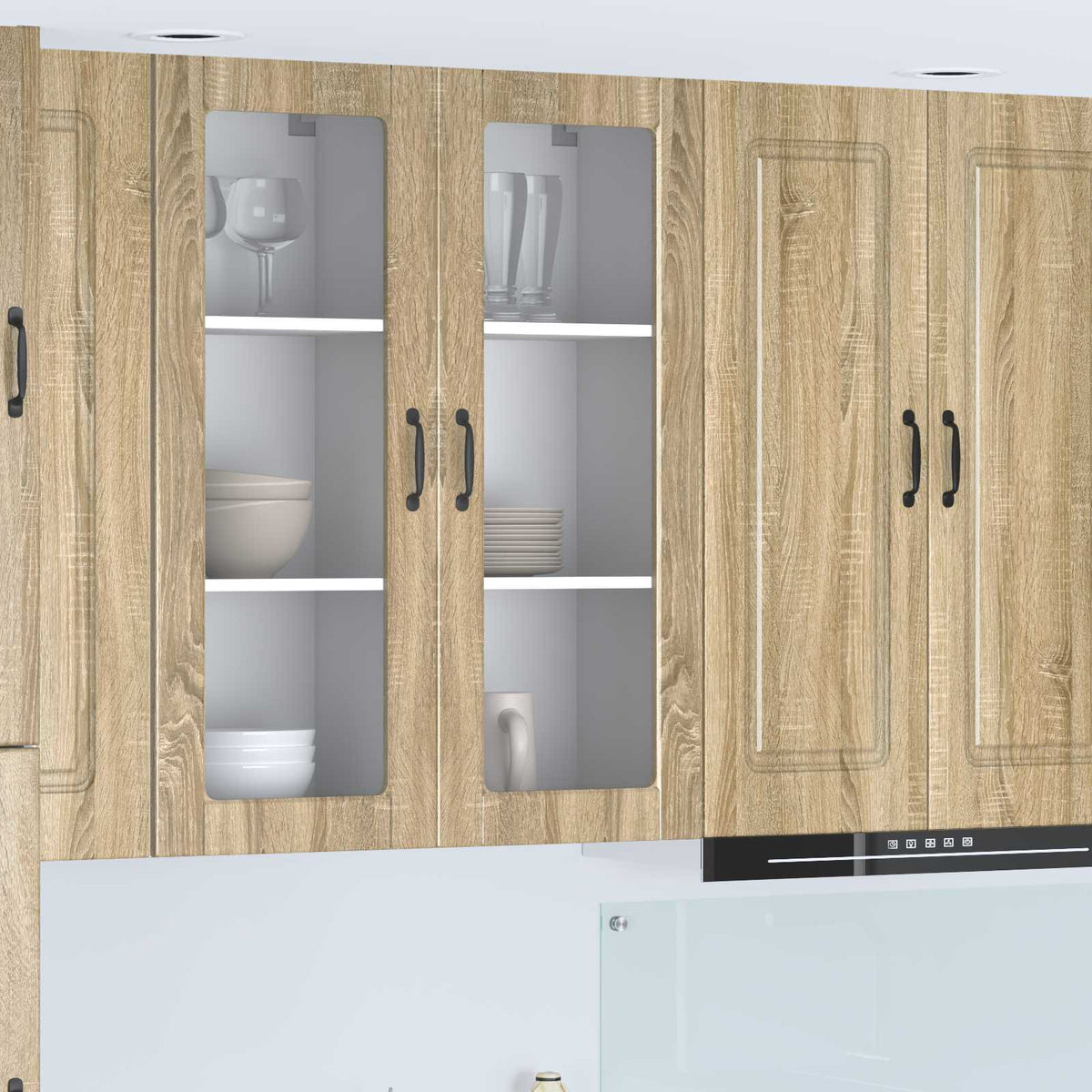 Vidaxl wandglas cabinet porto sonoma eiken 40 x 31 x 100 cm
