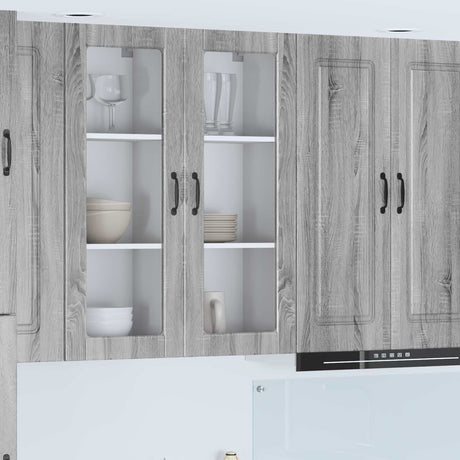 Vidaxl wandglas cabinet porto grijs sonoma 40 x 31 x 100 cm