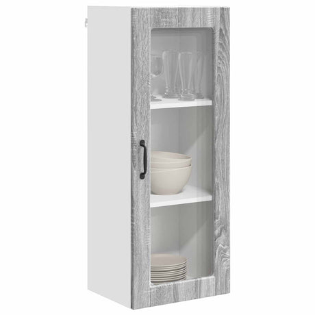 Vidaxl wandglas cabinet porto grijs sonoma 40 x 31 x 100 cm