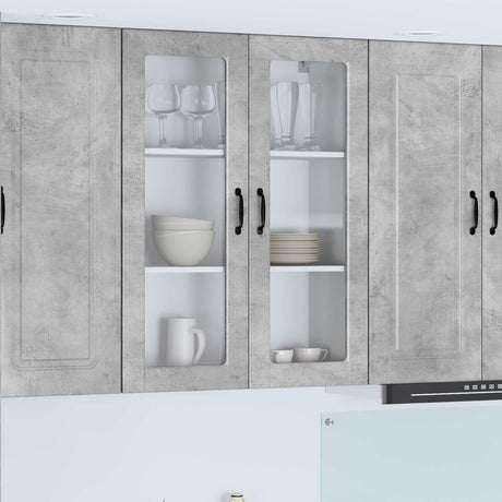 Vidaxl wandglas cabinet porto beton grijs 80 x 31 x 100 cm