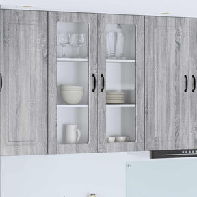 Vidaxl wandglas cabinet porto grijs sonoma 80 x 31 x 100 cm