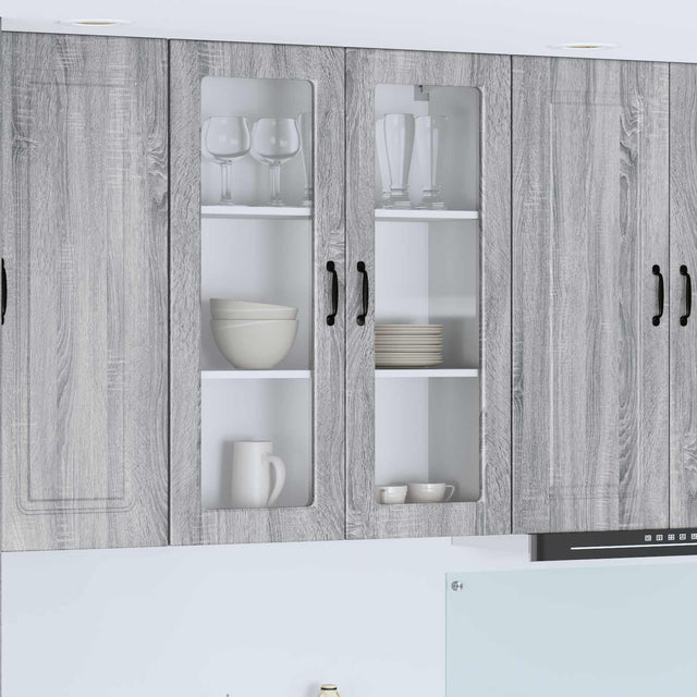 Vidaxl wandglas cabinet porto grijs sonoma 80 x 31 x 100 cm