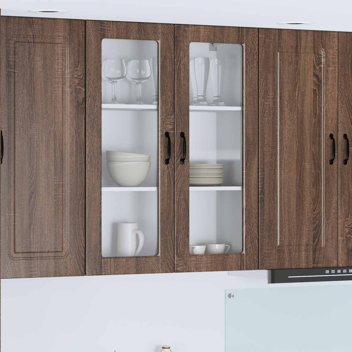 Vidaxl wandglas cabinet porto bruin eiken 80 x 31 x 100 cm