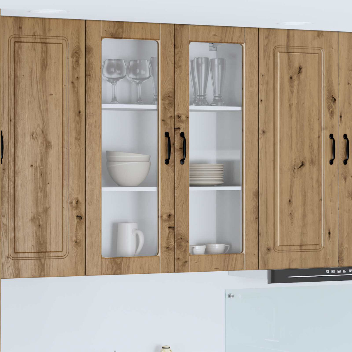 Vidaxl wandglas cabinet porto artisan eiken 80 x 31 x 100 cm