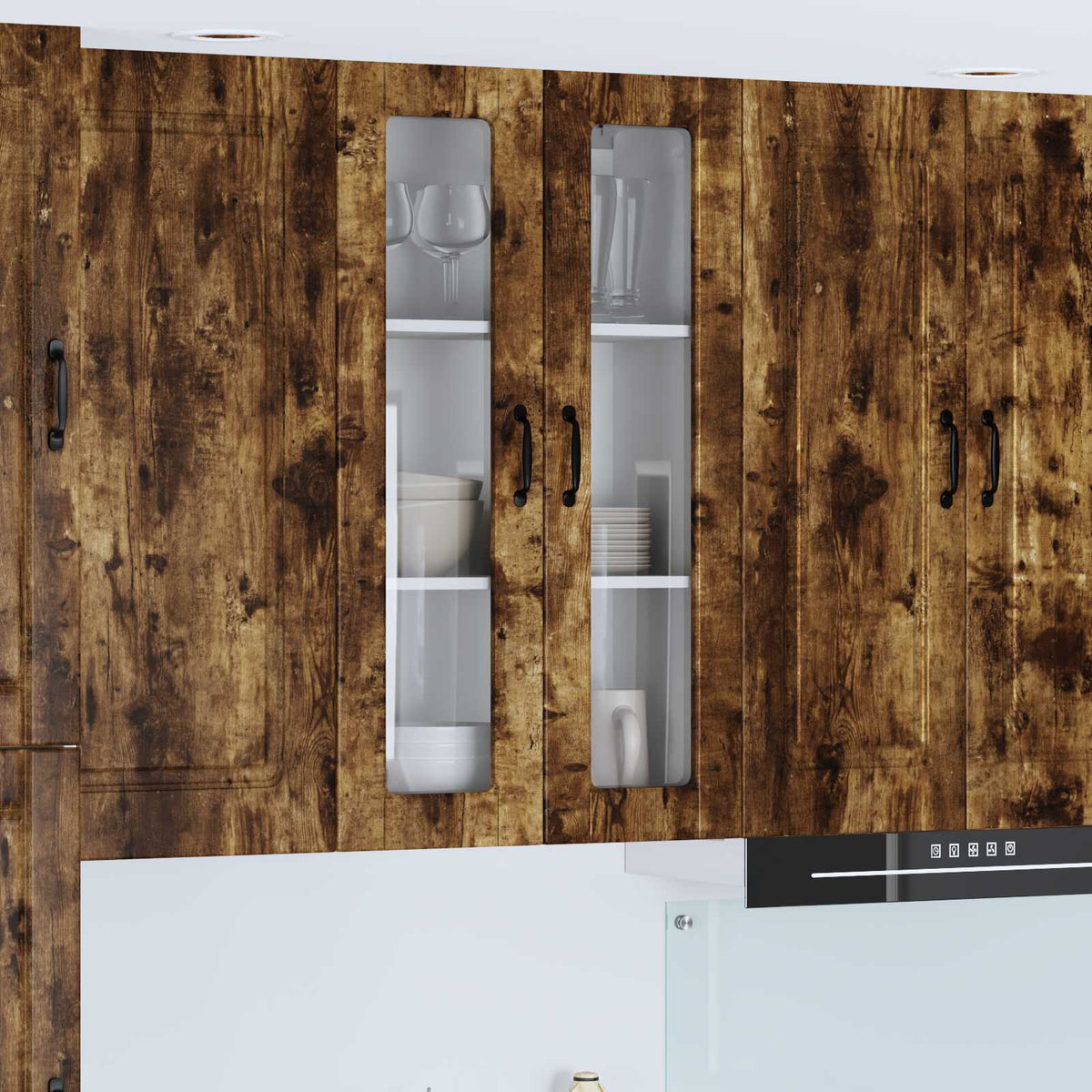 Vidaxl wandglas cabinet porto gerookt eiken 60 x 31 x 100 cm
