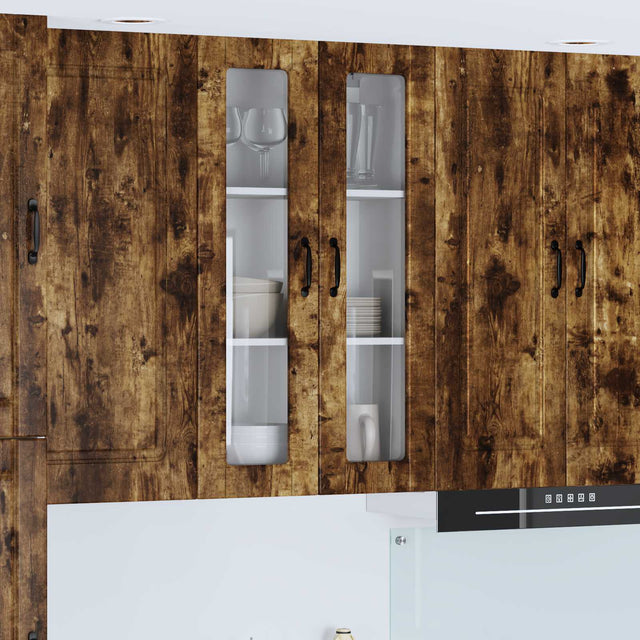 Vidaxl wandglas cabinet porto gerookt eiken 60 x 31 x 100 cm