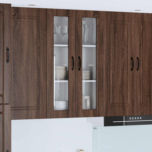 Vidaxl wandglas cabinet porto bruin eiken 60 x 31 x 100 cm
