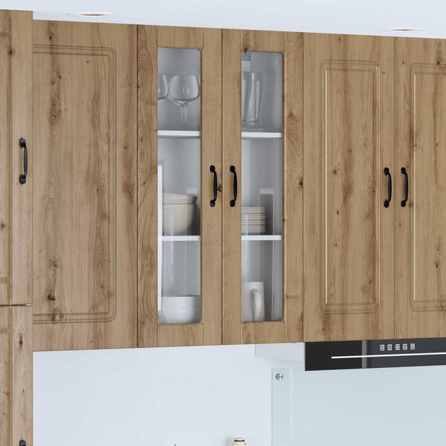 Vidaxl wandglas cabinet porto artisan eiken 60 x 31 x 100 cm