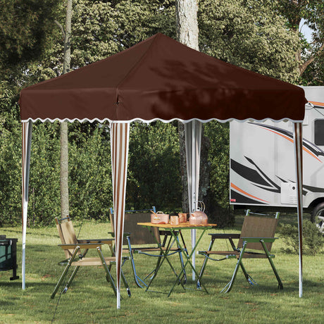 Vidaxl pop-up partytent 195 x 195 x 245 cm bruin oxford stof