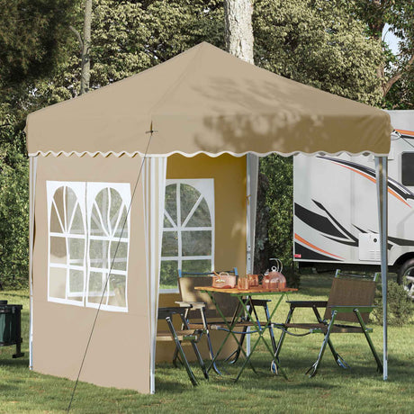 Vidaxl pop-up partytent 195 x 195 x 245 cm crèmekleurig oxford stof