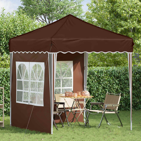 Vidaxl pop-up partytent 195 x 195 x 245 cm bruin oxford stof