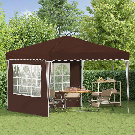 Vidaxl pop-up partytent 288 x 288 x 245 cm bruin oxford stof
