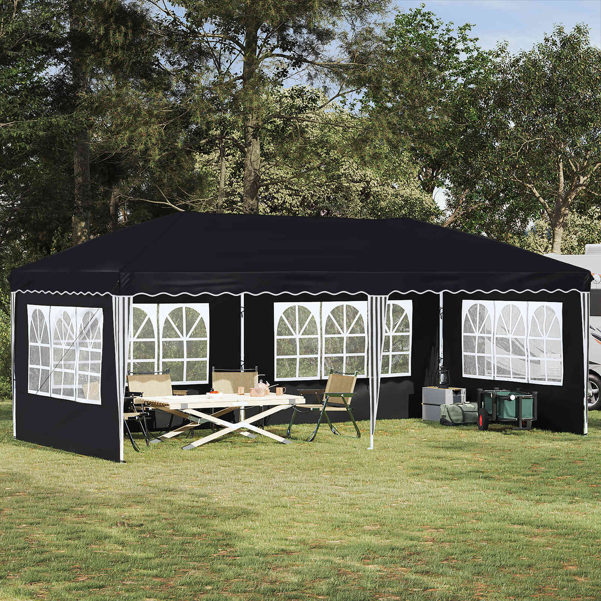 Vidaxl pop-up partytent 575 x 289 x 245 cm antraciet