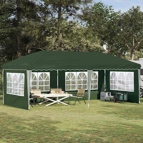 Vidaxl pop-up partytent 575 x 289 x 245 cm groen