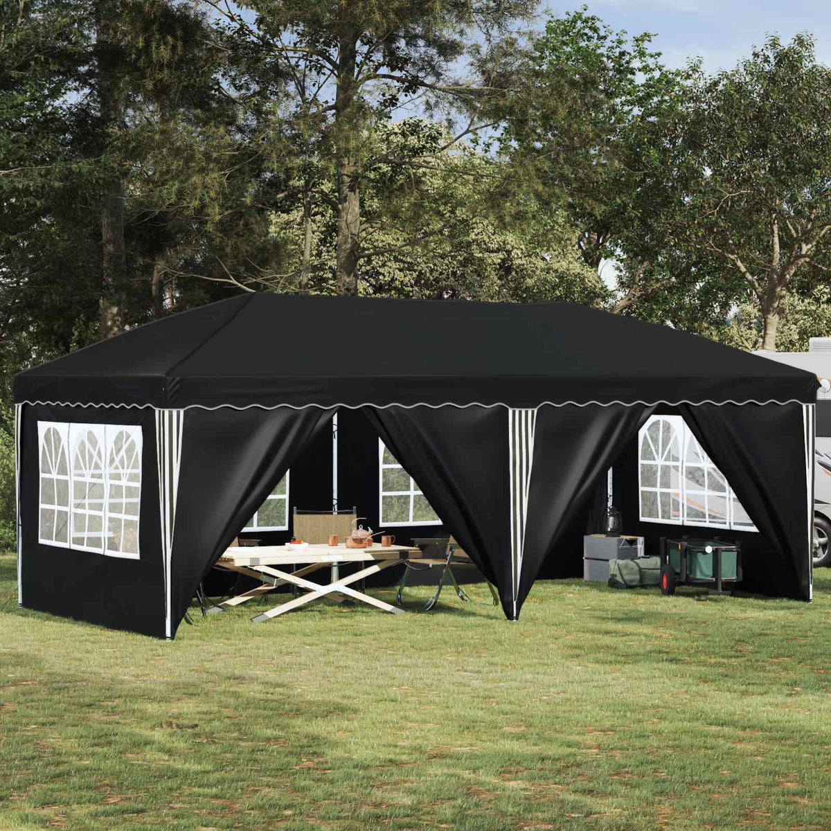 Vidaxl pop-up partytent 575 x 288 x 245 cm antraciet